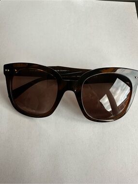 kate spade Brown Tortoiseshell Oversized Cat Eye Sunglasses